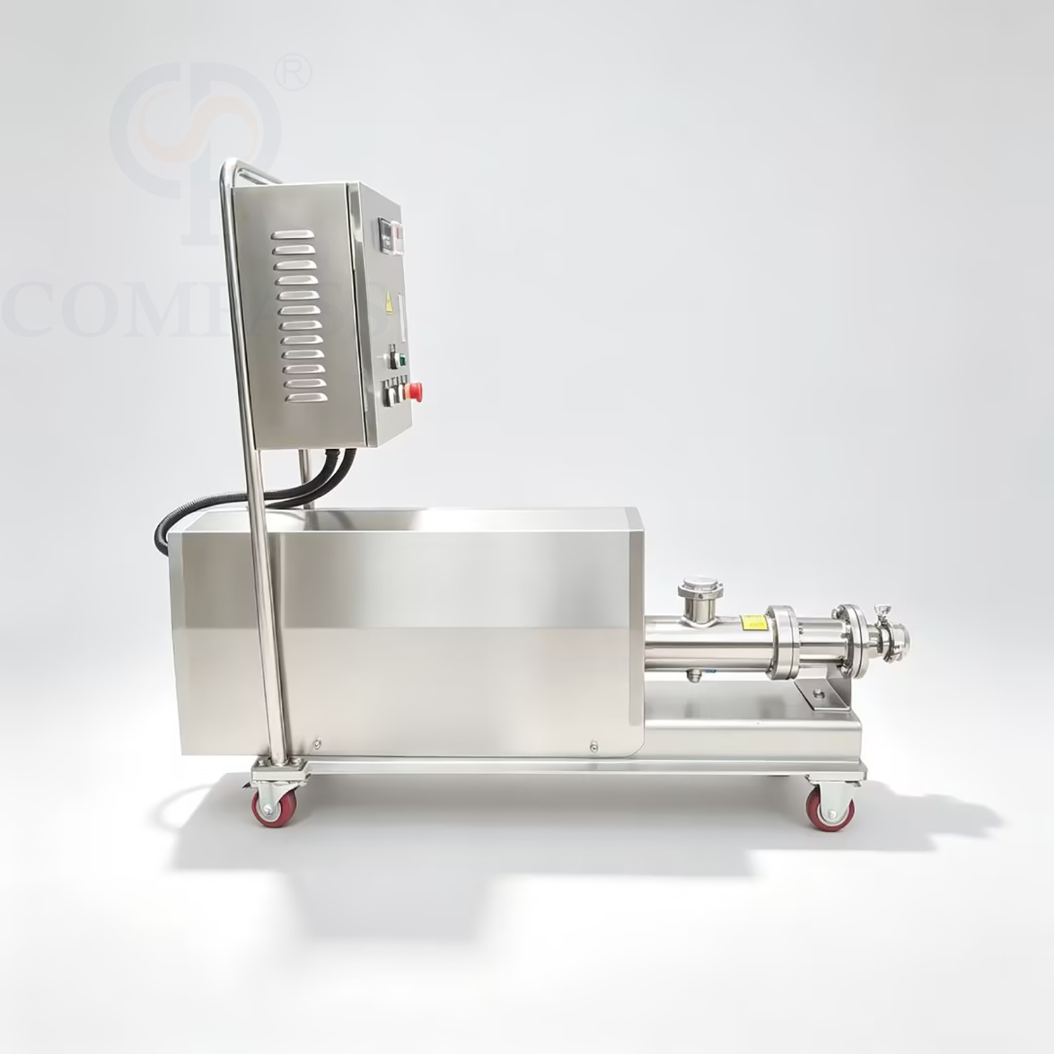 1.5KW-2HP SS316L Санитарный электрический одновинтовой насос OEM для пищевых продуктов с крышкой двигателя из нержавеющей стали, тележкой и статором из EPDM