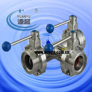 Sanitary Three Ways Butterfly Valve