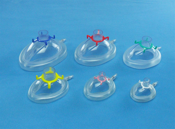 PVC anesthesia mask with check valve