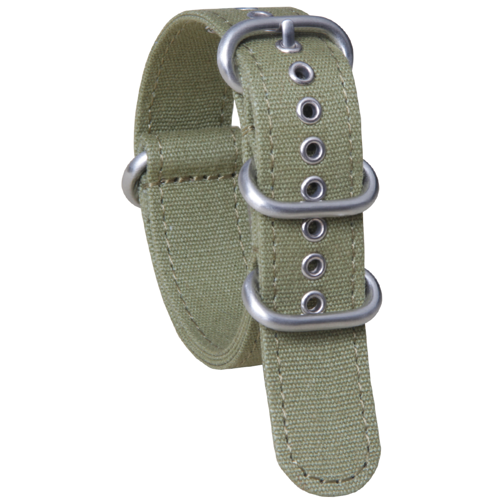 Wholesale 4 Rings Army Canvas Zulu Watch Straps with Grommets Holes