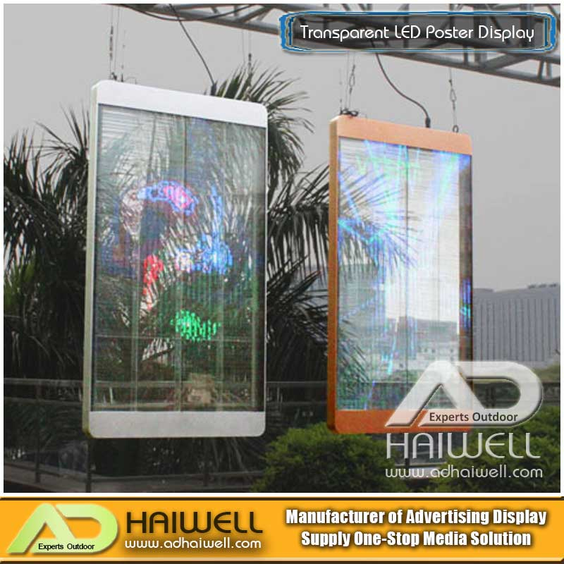 Pantalla de visualización LED transparente al aire libre flexible