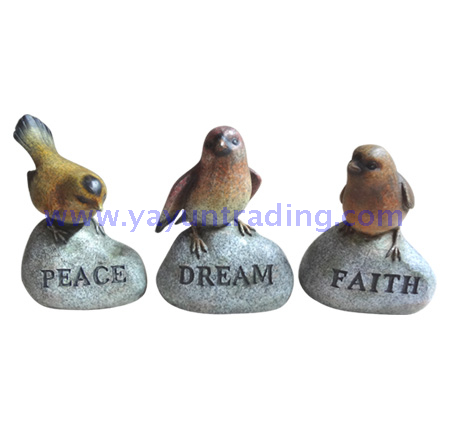hand painted seasonal home decoration resin bird