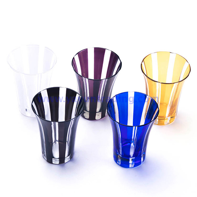 horn shape and vertical stripe colorful drinking glass tumbler