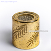  cylindrical electroplated gold glass candle shade for Christmas day