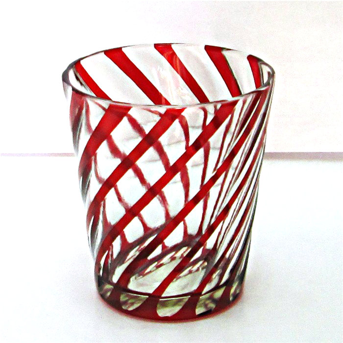 horn shape hand made sprayed color glass candle jar