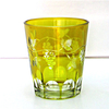 10cm empty green and amber recycled glass candle jar with lids