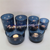 blue SPA recycled glass candle holder