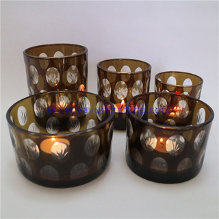 matte frosted black massage glass candle holder and jar