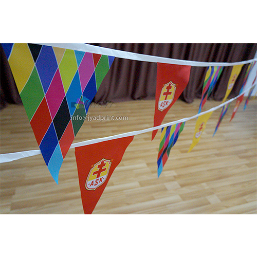 Custom Bunting Triangle Flag Printing Polyester Fabric Trilateral/Triangular String Pennant Flags