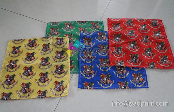 Custom Polyester Bandana, Custom Full Color Printing CMYK Color 100% Polyester Head Bandannas Handkerchiefs