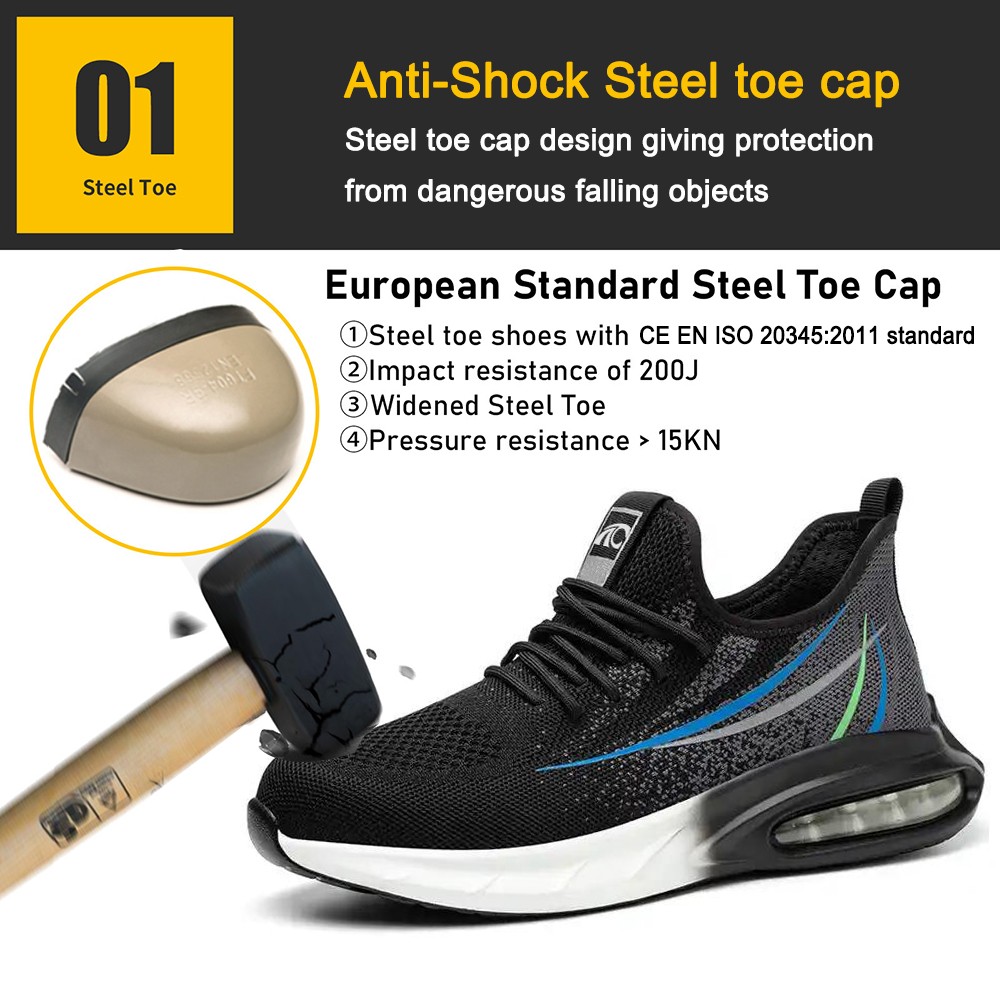 Air Cushion EU Steel Toe Sport Safety Shoes for Men