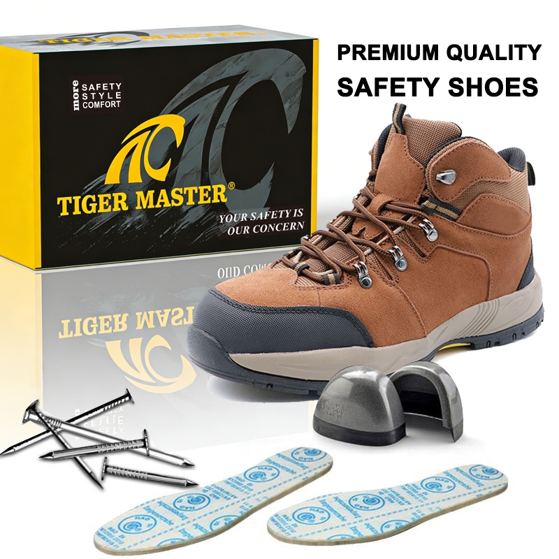 Anti-slip Steel Toe Hiking Safety Shoes Suede Leather