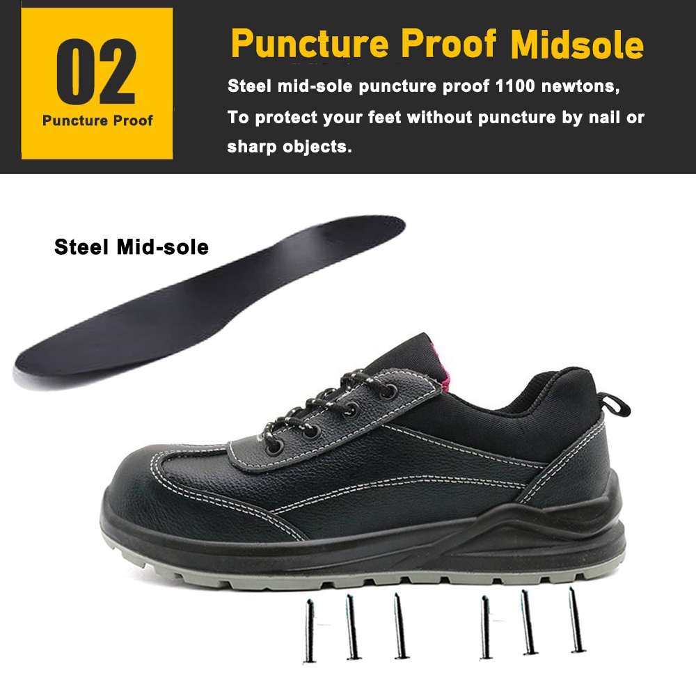 Steel Toe Anti Puncture Women's Safety Shoes Leather for Construction