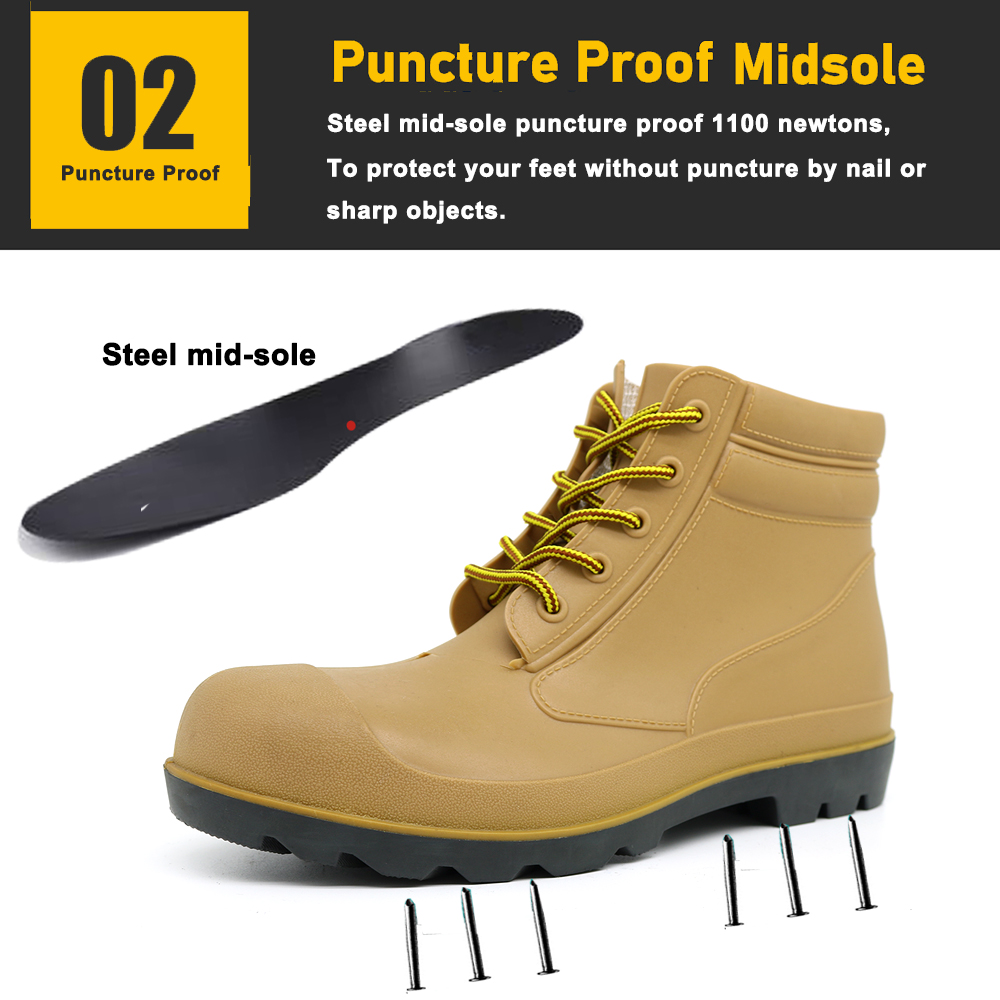 Waterproof PVC Safety Rain Shoes with Steel Toe