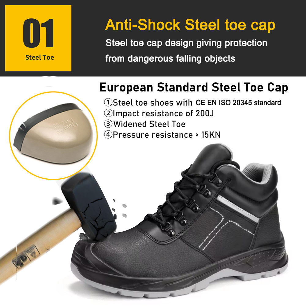 Steel Toe Anti Puncture Safety Shoes for Construction Workers