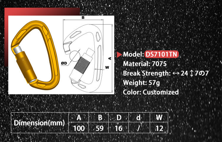 Gancho de aluminio DS7101TN, gancho de mosquet&oacute;n, mosquet&oacute;n con bloqueo de subida - Dawson Group Ltd. - fabricante, proveedor, f&aacute;brica de China