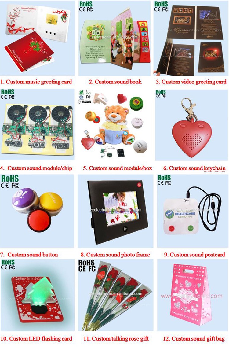 Voice recording greeting card custom design invitation wedding cards