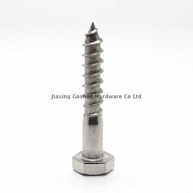 Tornillo de madera de cabeza hexadecimal SS316 DIN571 Métrica 