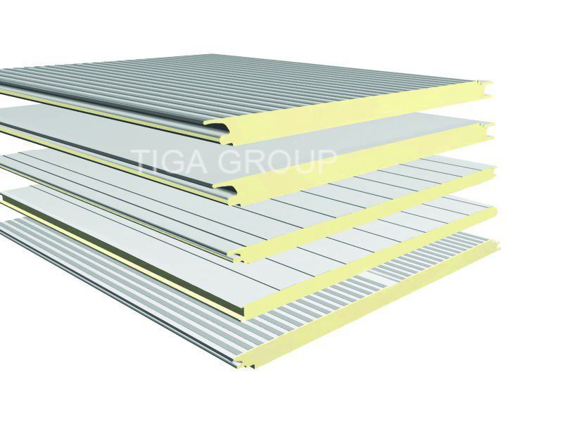 Insulated Fireproof Roof Rock Wool Sandwich Panels For Garage Roof Rock Wool Sandwich Panels