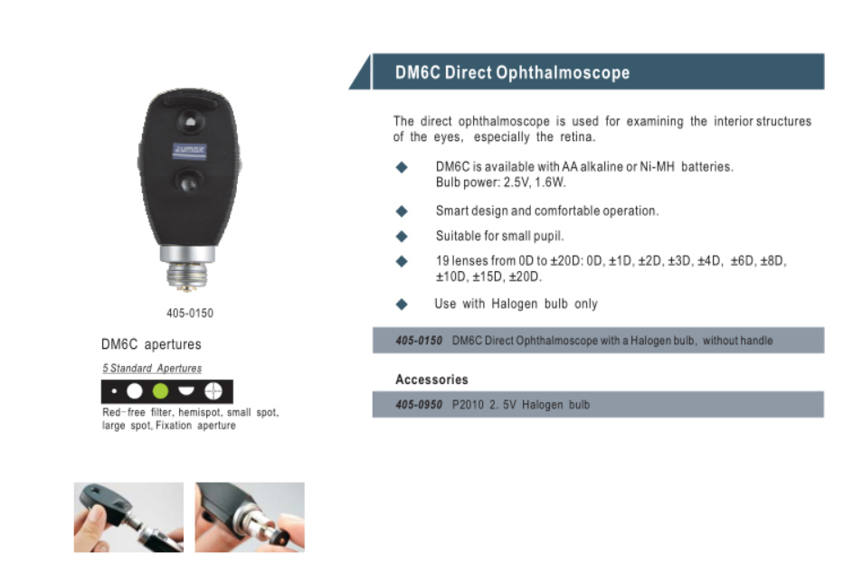 DR1900 China Equipo oftálmico Oftalmoscopio y retinoscopio