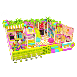 Candy Theme Soft Small Indoor Play Structures with Zip Slide