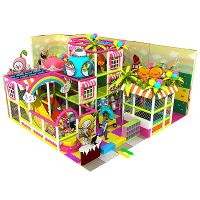 Candy Themed Small Indoor Playground Structure with Trampoline