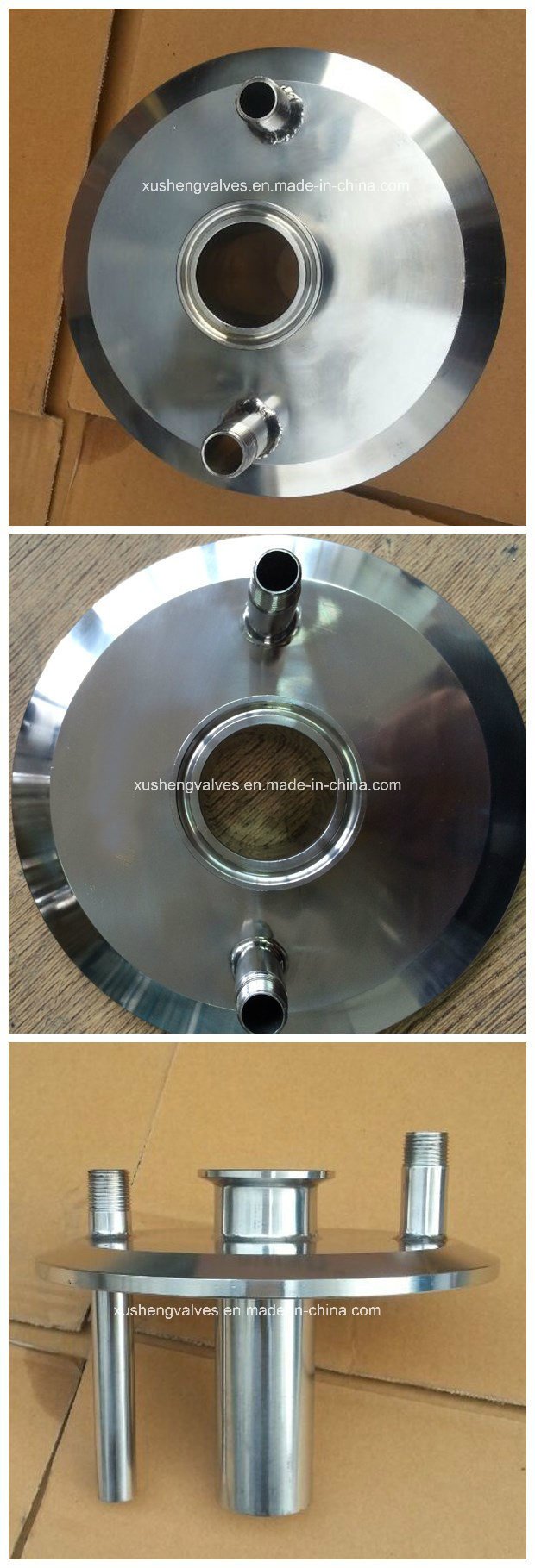 Крышка торцевой крышки с трехзажимным зажимом из нержавеющей стали Ss304 6