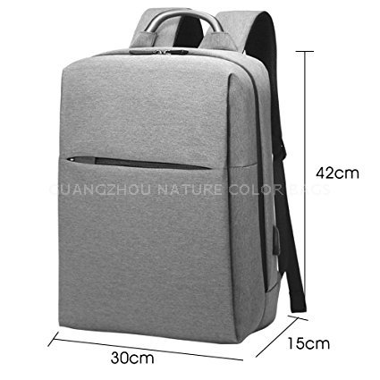 Simple waterproof Grey men backpack with laptop compartment