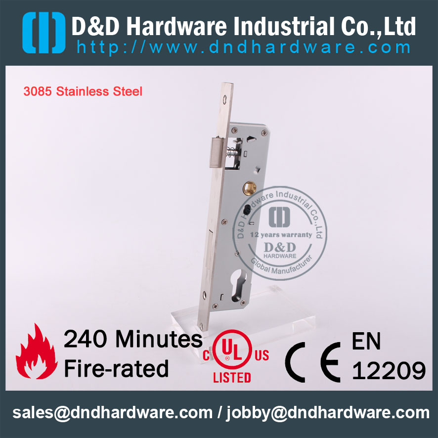 D & D hardware-atacado 3085 grau SS304 Mortise Lock DDML021