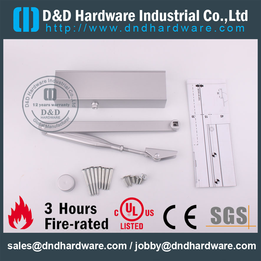 Liga de alumínio de alta qualidade prática porta mais próxima com padrão UL para porta de entrada comercial DDDC-S513