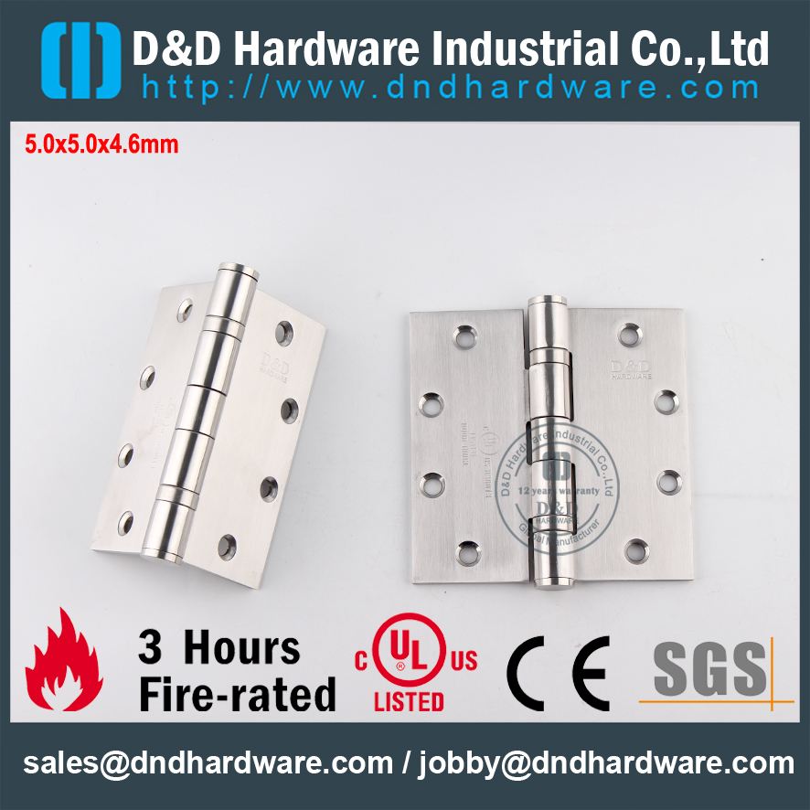 Fire nominal de hardware de dobradiça de porta-d & d