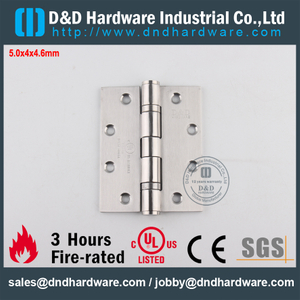 Bisagra de puerta 2BB con clasificación de fuego SS UL-DDSS006-FR-5x4x4.6mm