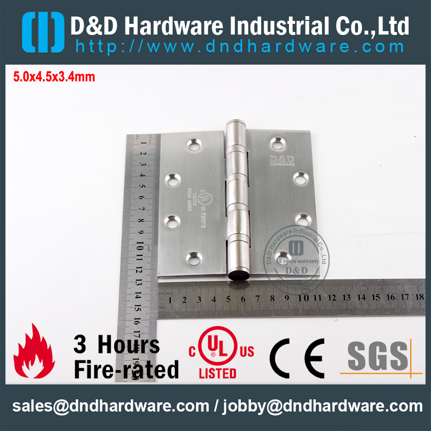 SS UL Classical Fire Rated 4BB Scharnier-DDSS006-FR-5x4.5x3.4mm