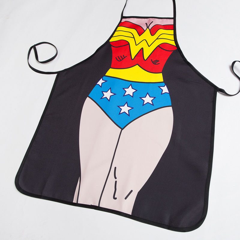 Wonder Woman Apron Home Cooking Aprons Kitchen BBQ Cosplay Party Gifts For Women