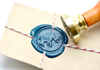 Cooper plate wax seal stamps with metal handle round dia.30mm 