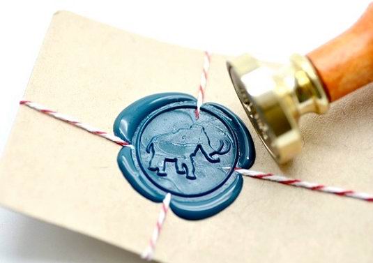 Cooper plate wax seal stamps with metal handle round dia.30mm 