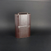 Wine Box Manufacturer Brown PU leather wine bottle candle holder