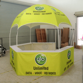 Custom Advertising Kiosk Booth Promotion Events Exhibition Booth 3x3 Tent Large Display Hexagonal Dome Tent