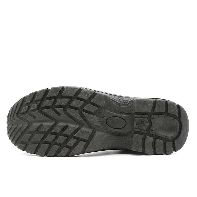 Black Leather Prevent Puncture Safety Shoes Steel Toe