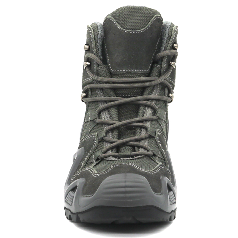 Grey Suede Leather Anti Slip Lightweight Men Jungle Hiking Shoes