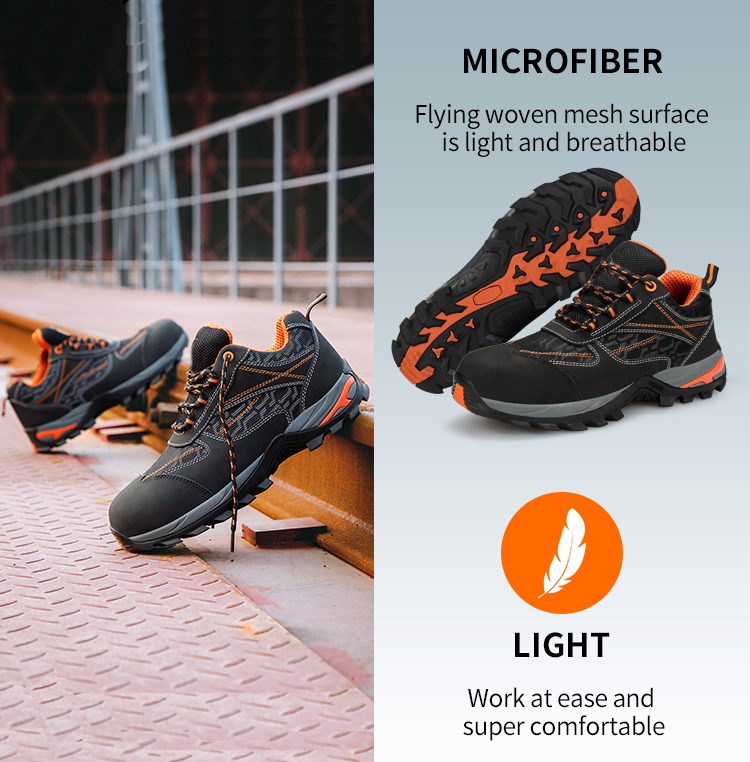 Shock Absorber EVA Rubber Sole Steel Toe Outdoor Hiking Safety Shoes