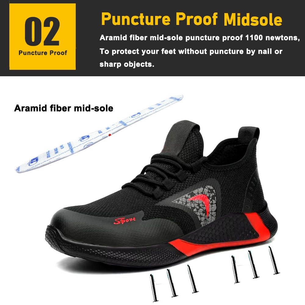 Anti-smashing Puncture Proof Sport Type Safety Shoes for Unisex