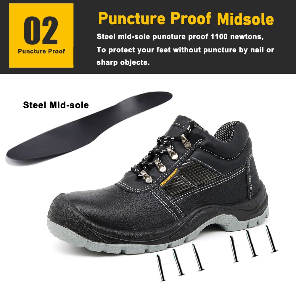 CE Verified Oil Water Resistant Steel Toe Mid Plate Safety Shoes S3 Src