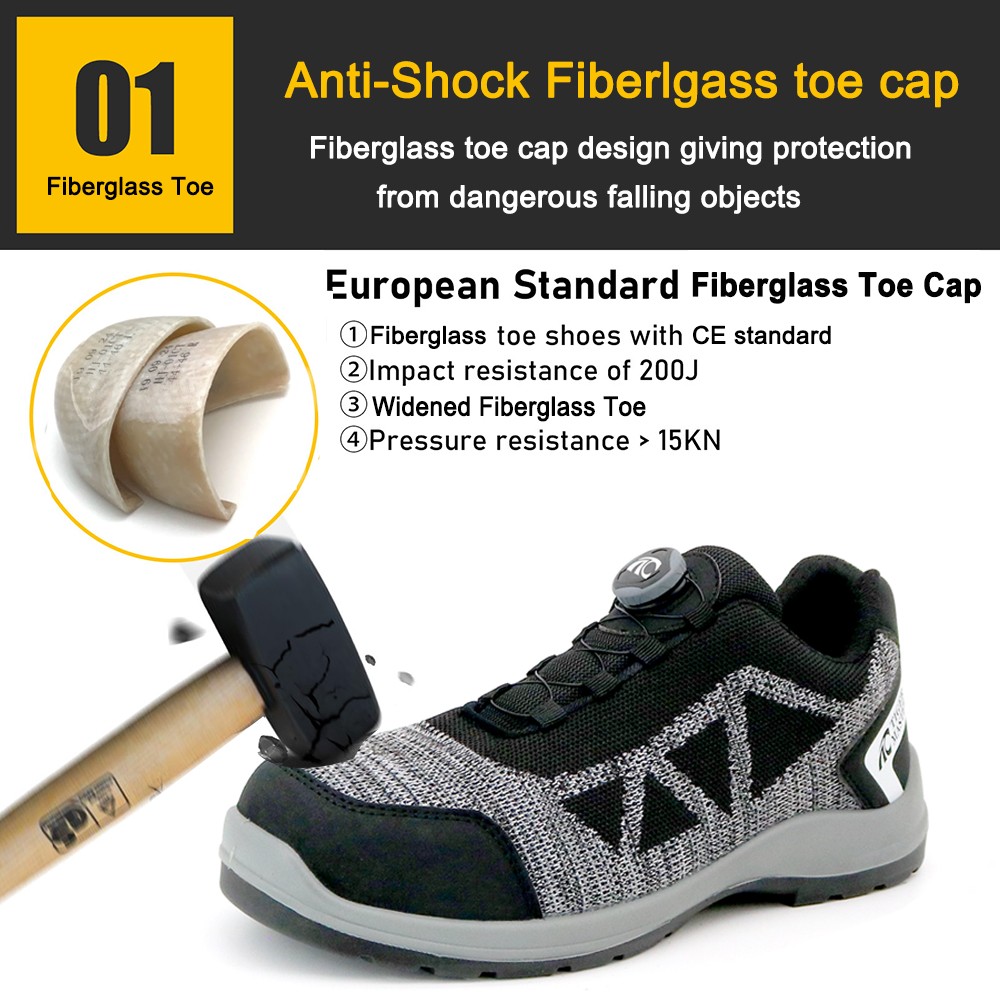 Twist Lock System Workshop Safety Sports Shoes With Fiberglass Toe