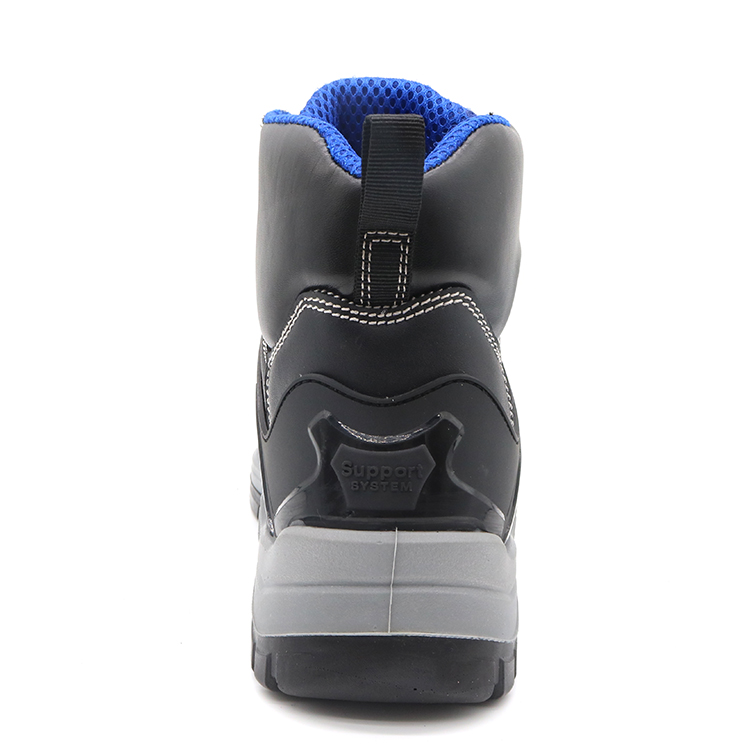 Fast Lacing System Black Cow Leather Safety Boots for Men