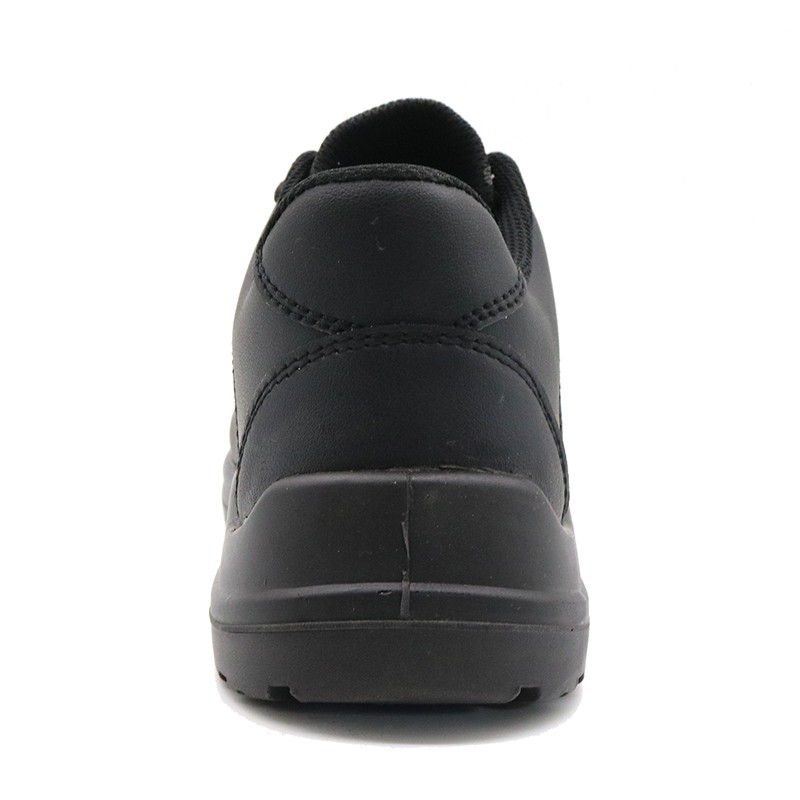 Black Anti-slip Microfiber Leather Kitchen Safety Shoes for Chef