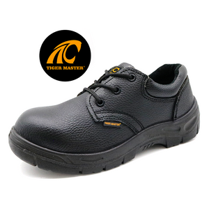 Black Steel Toe Steel Mid Plate Leather Lining Safety Shoes To Chile