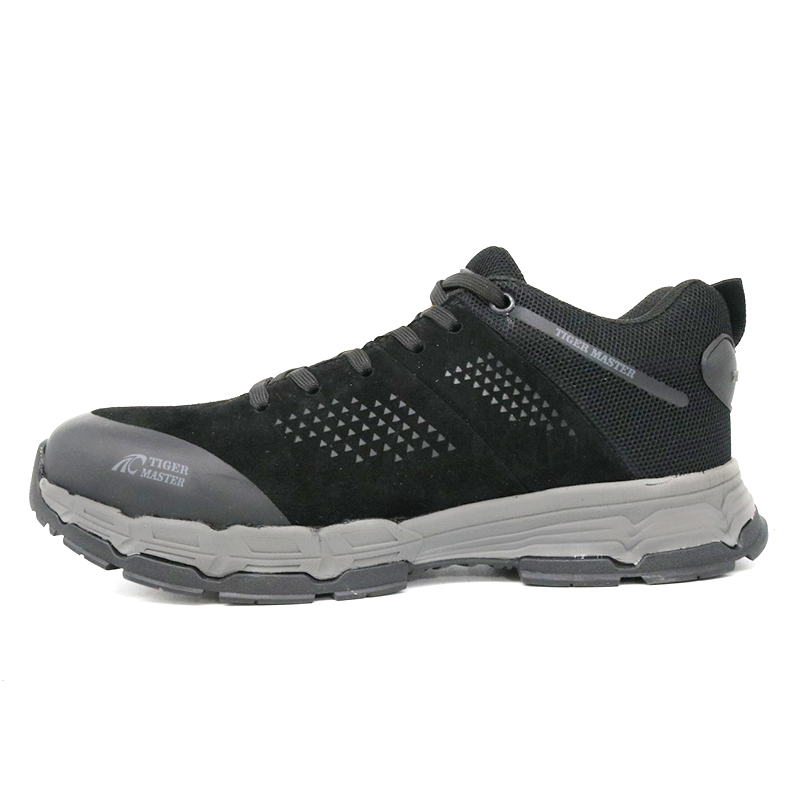 Black Anti Puncture Fiberglass Toe Waterproof Safety Shoes for Men
