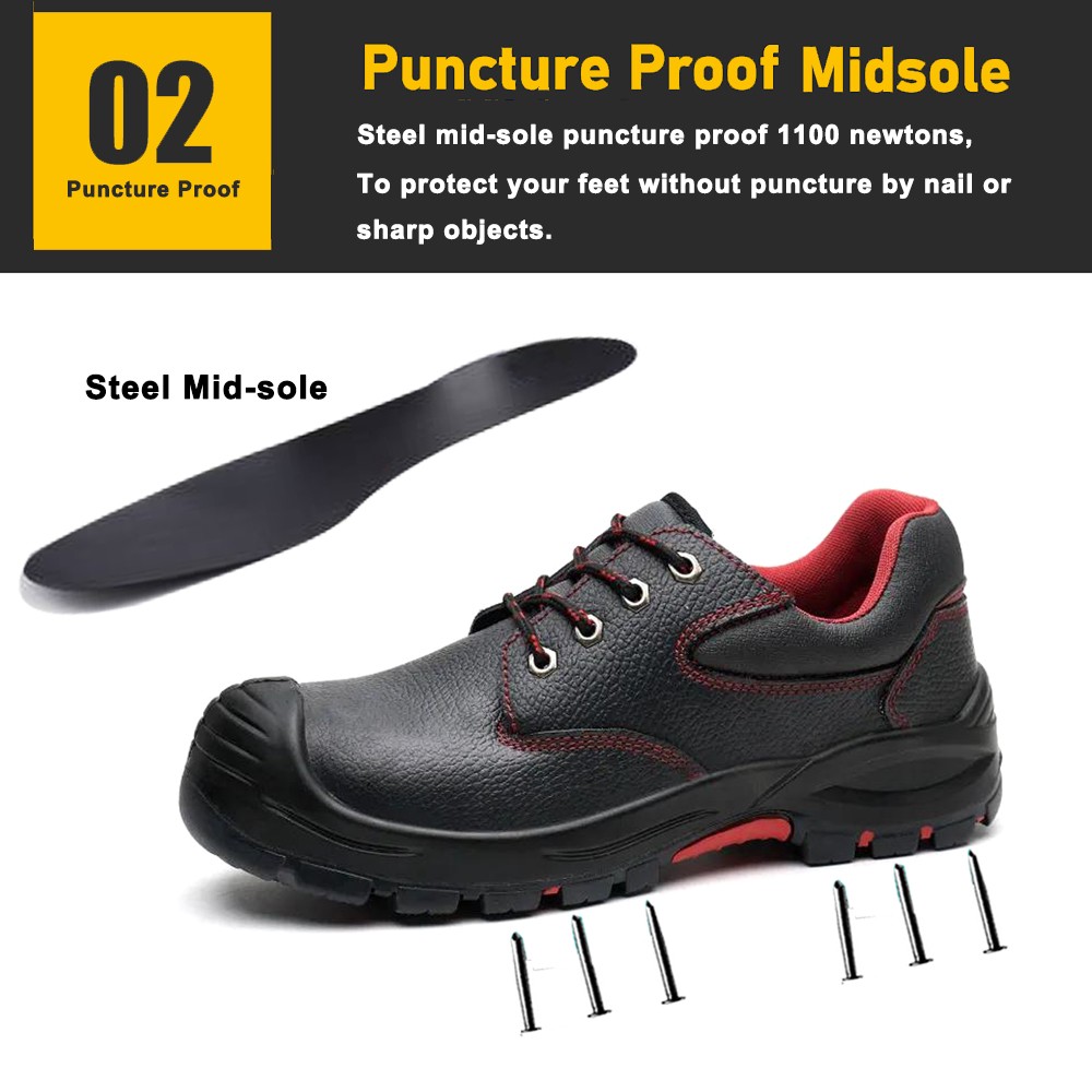 HRO Rubber Sole Steel Toe Work Safety Shoes