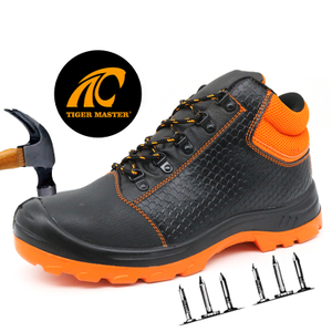 Black Leather Steel Toe Industrial Safety Shoes with CE Certification